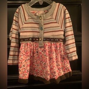 Charming Striped and Floral Girls Tunic